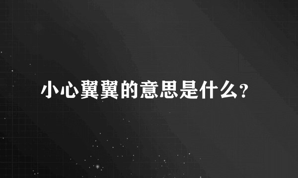 小心翼翼的意思是什么？