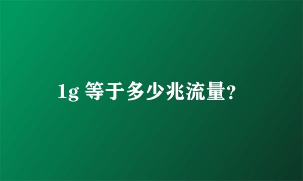 1g 等于多少兆流量？