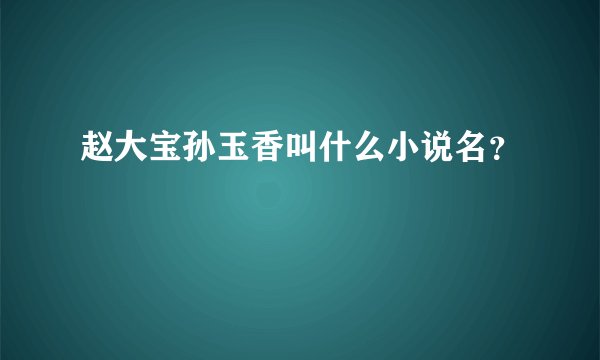 赵大宝孙玉香叫什么小说名?