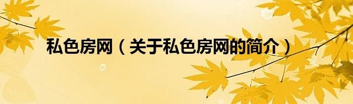 私色房网（关于私色房网的简介）