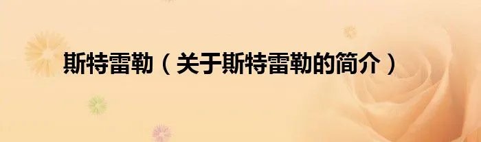 斯特雷勒（关于斯特雷勒的简介）