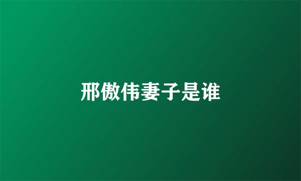 邢傲伟妻子是谁
