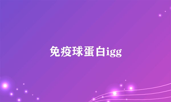 免疫球蛋白igg