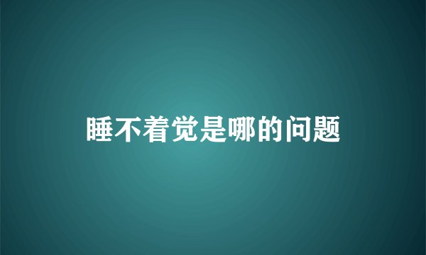 睡不着觉是哪的问题