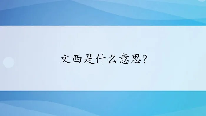 文西是什么意思？
