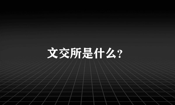 文交所是什么?