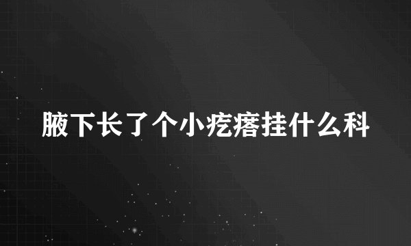 腋下长了个小疙瘩挂什么科