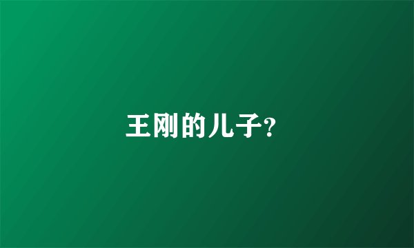 王刚的儿子？
