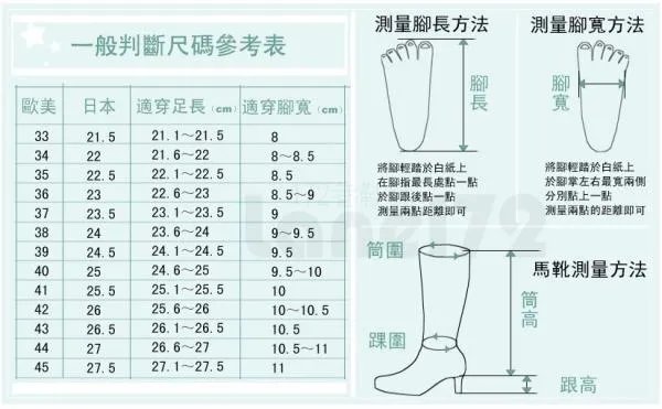 鞋码换算?