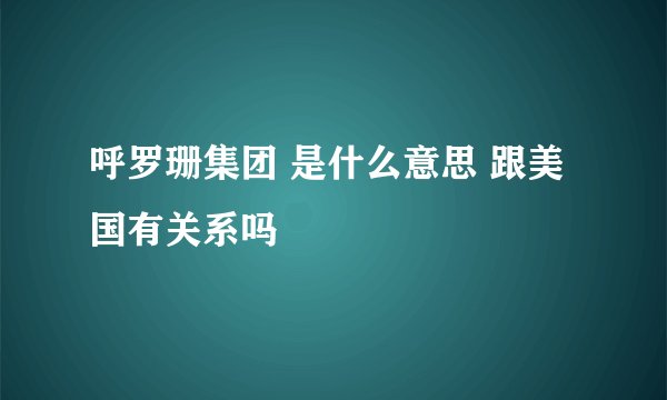 呼罗珊集团 是什么意思 跟美国有关系吗