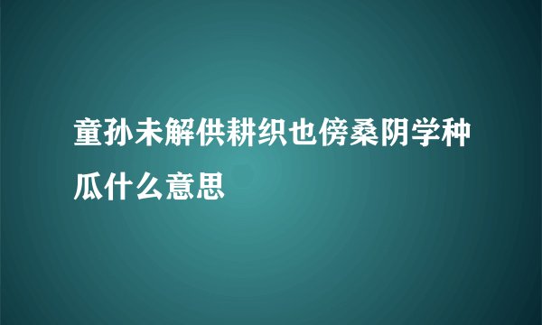 童孙未解供耕织也傍桑阴学种瓜什么意思