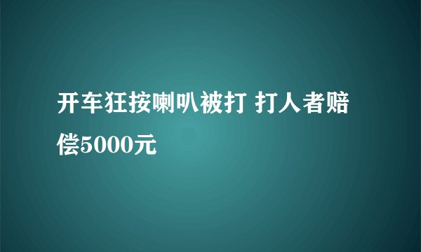 开车狂按喇叭被打 打人者赔偿5000元