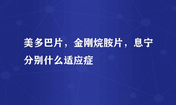 美多巴片，金刚烷胺片，息宁分别什么适应症