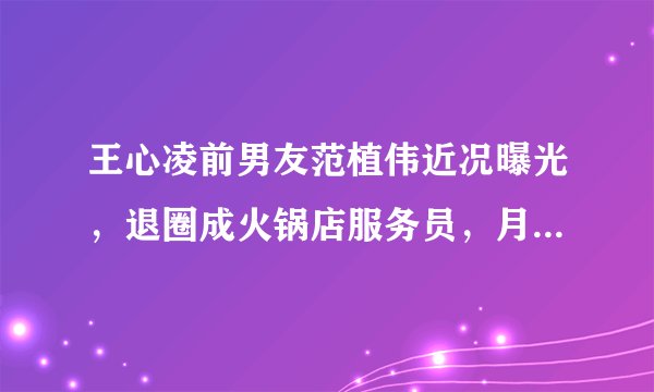 王心凌前男友范植伟近况曝光,退圈成火锅店服务员,月薪不到五千