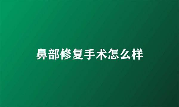鼻部修复手术怎么样
