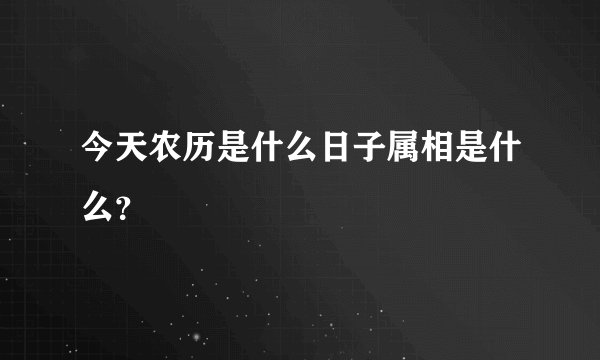 今天农历是什么日子属相是什么？