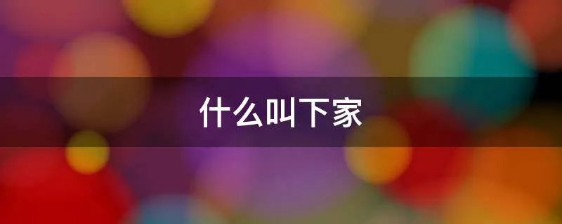 什么叫下家