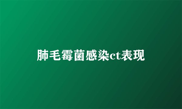肺毛霉菌感染ct表现