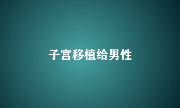 子宫移植给男性