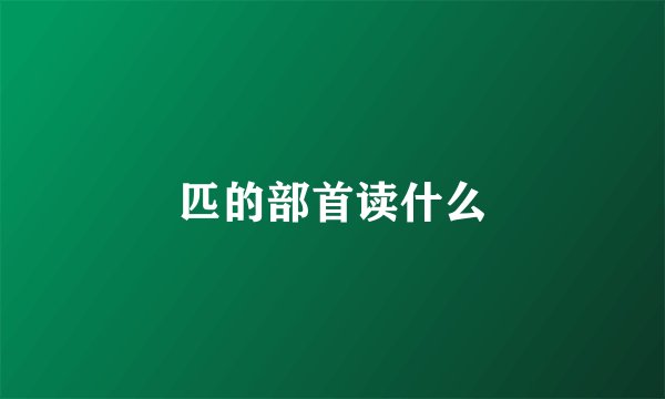 匹的部首读什么