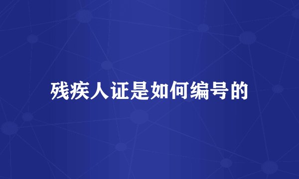 残疾人证是如何编号的