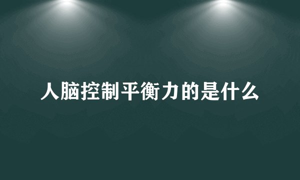人脑控制平衡力的是什么