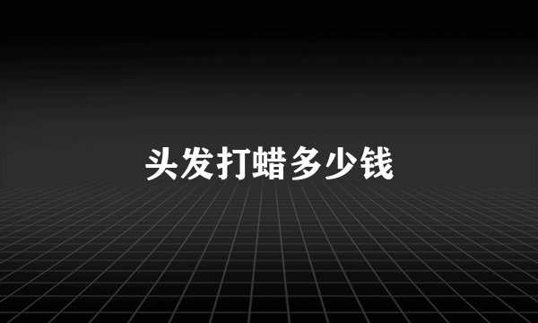 头发打蜡多少钱