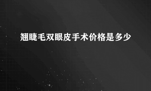 翘睫毛双眼皮手术价格是多少