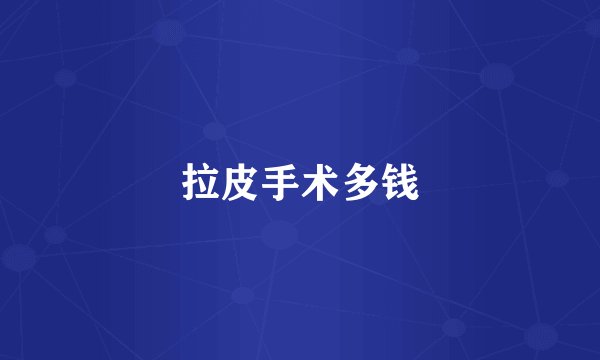 拉皮手术多钱