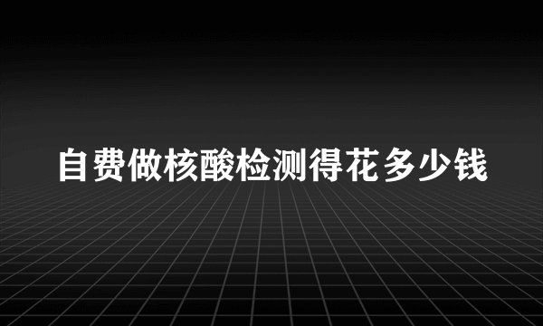 自费做核酸检测得花多少钱