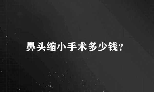 鼻头缩小手术多少钱?