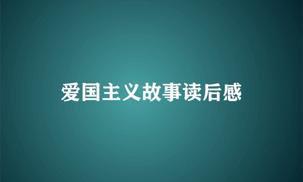 爱国主义故事读后感