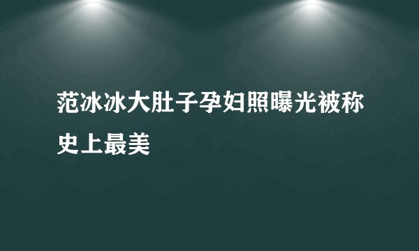 范冰冰大肚子孕妇照曝光被称史上最美