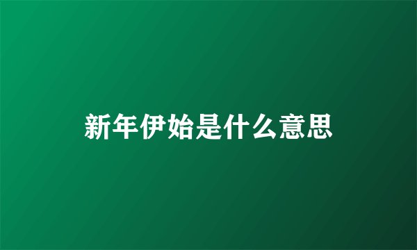 新年伊始是什么意思
