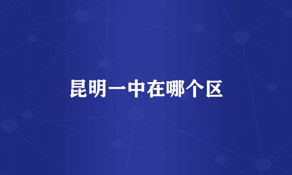 昆明一中在哪个区