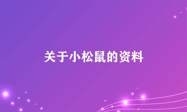 关于小松鼠的资料