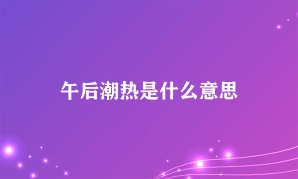 午后潮热是什么意思