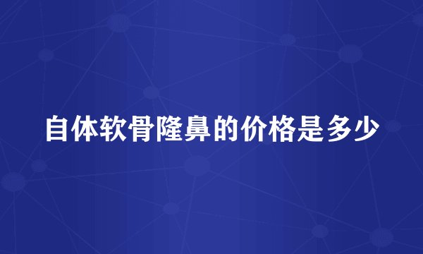 自体软骨隆鼻的价格是多少