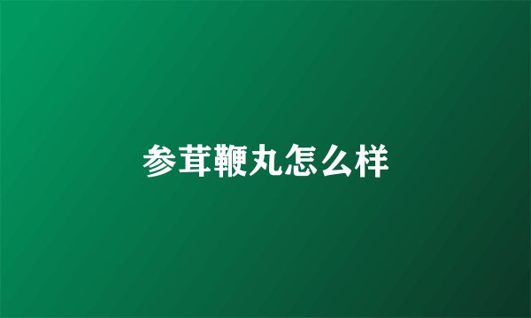参茸鞭丸怎么样