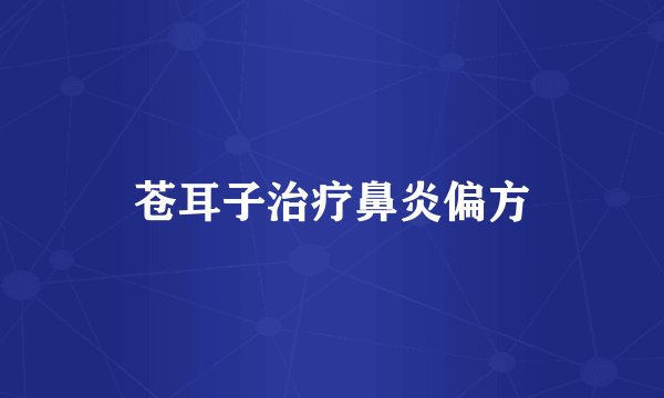 苍耳子治疗鼻炎偏方