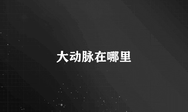 大动脉在哪里