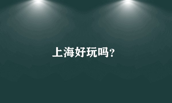 上海好玩吗？