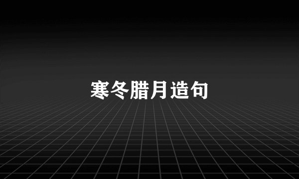 寒冬腊月造句