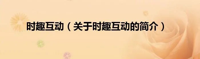 时趣互动(关于时趣互动的简介)