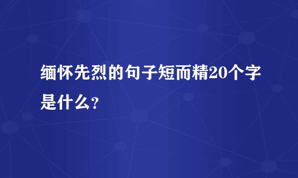 缅怀先烈的句子短而精20个字是什么？