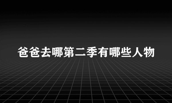 爸爸去哪第二季有哪些人物