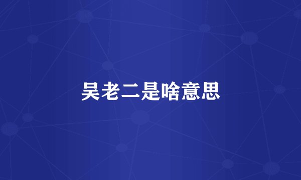 吴老二是啥意思