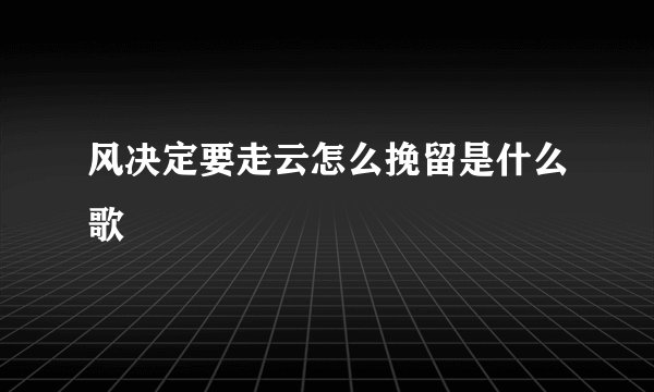 风决定要走云怎么挽留是什么歌