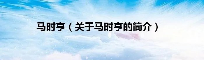 马时亨（关于马时亨的简介）