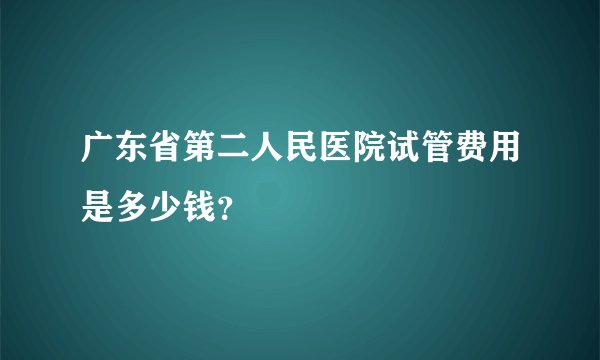 广东省第二人民医院试管费用是多少钱？